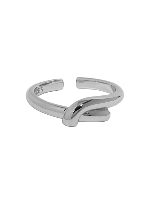 Platinum [jl095] 925 Sterling Silver Irregular Vintage Band Ring